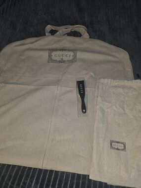 Authentic Gucci Extra Large Garment Bag + Dust Bags & Shoehorn